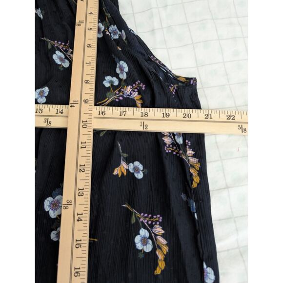 Rebecca Taylor 100% silk blue floral sleeveless top with stretch collar size 8 - Picture 11 of 13